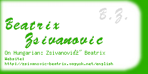 beatrix zsivanovic business card